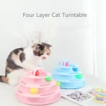Turntable Ball Track Tower Puzzle Set Turn Plate Table Pet Cat Amusement Toy 4 tier