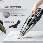 Car Vacuum Cleaner Portable Handheld Home Powerful Cyclone Wet Dry Wireless 120W Use USB Chargeable Durable Vacuum Cleaner